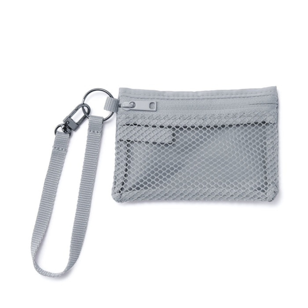 Muji Gray Mesh Polyester Card Holder_Gray_NWT